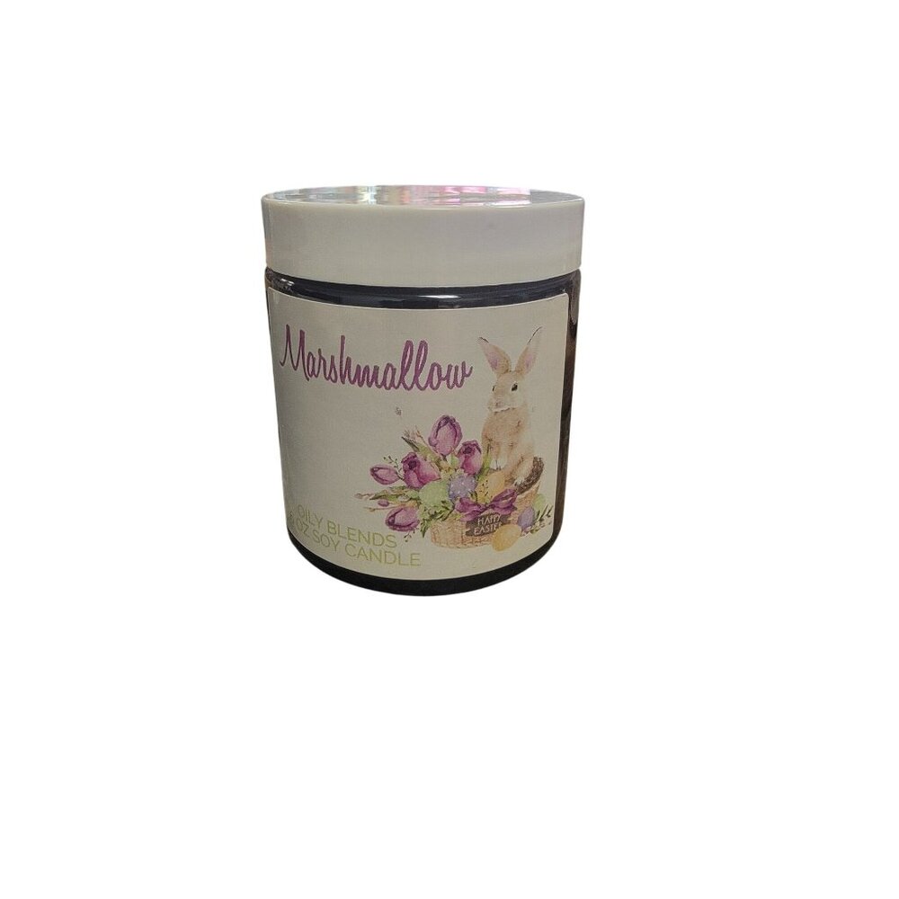 Marshmallow Scented Soy Candle With Sprinkles & Bunny Label